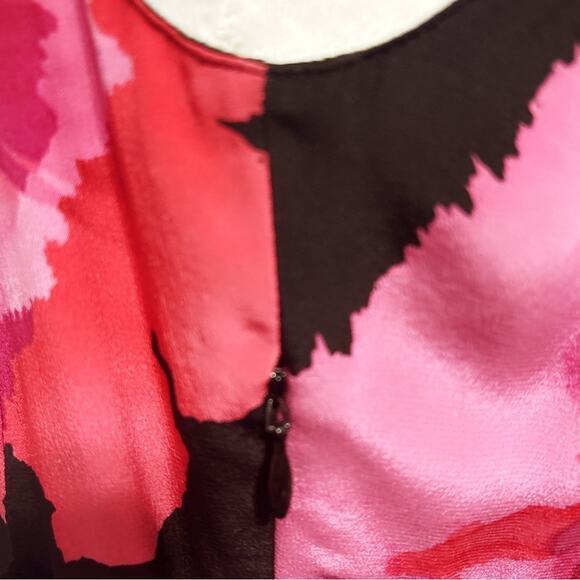 Nine West Dress Size 2 100% Silk Floral Sleeveless Tie Back Square Neckline - Picture 5 of 9